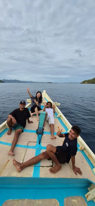 Guests relaxing on the boat